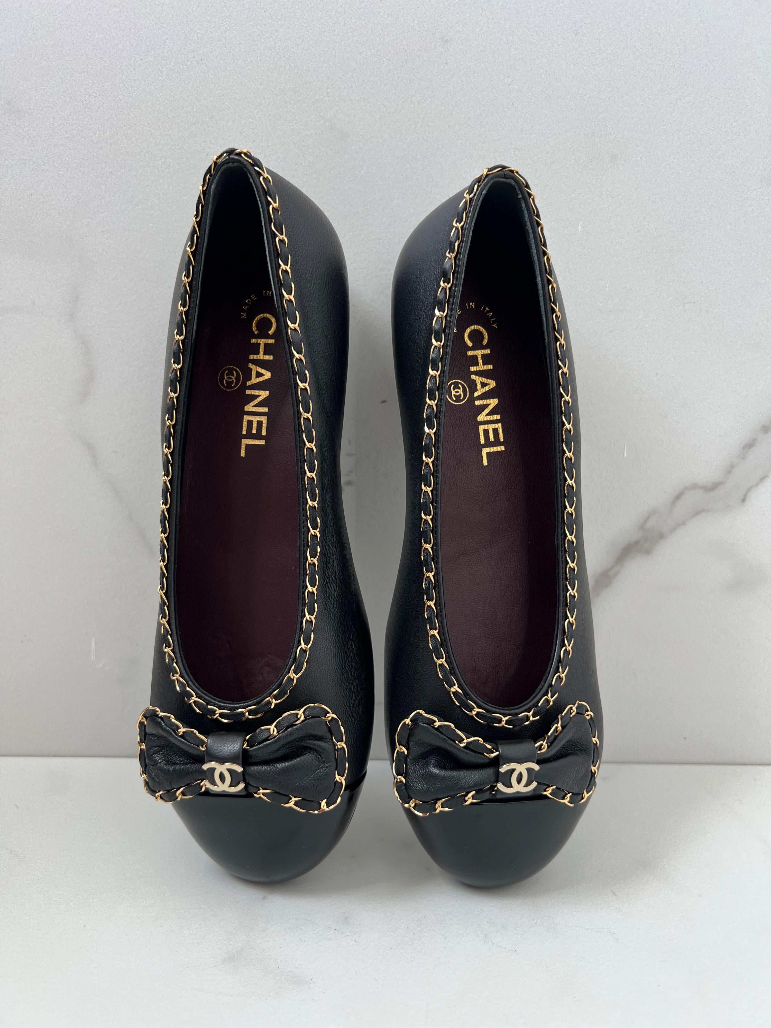 Chanel Chain Detail Ballet Flats