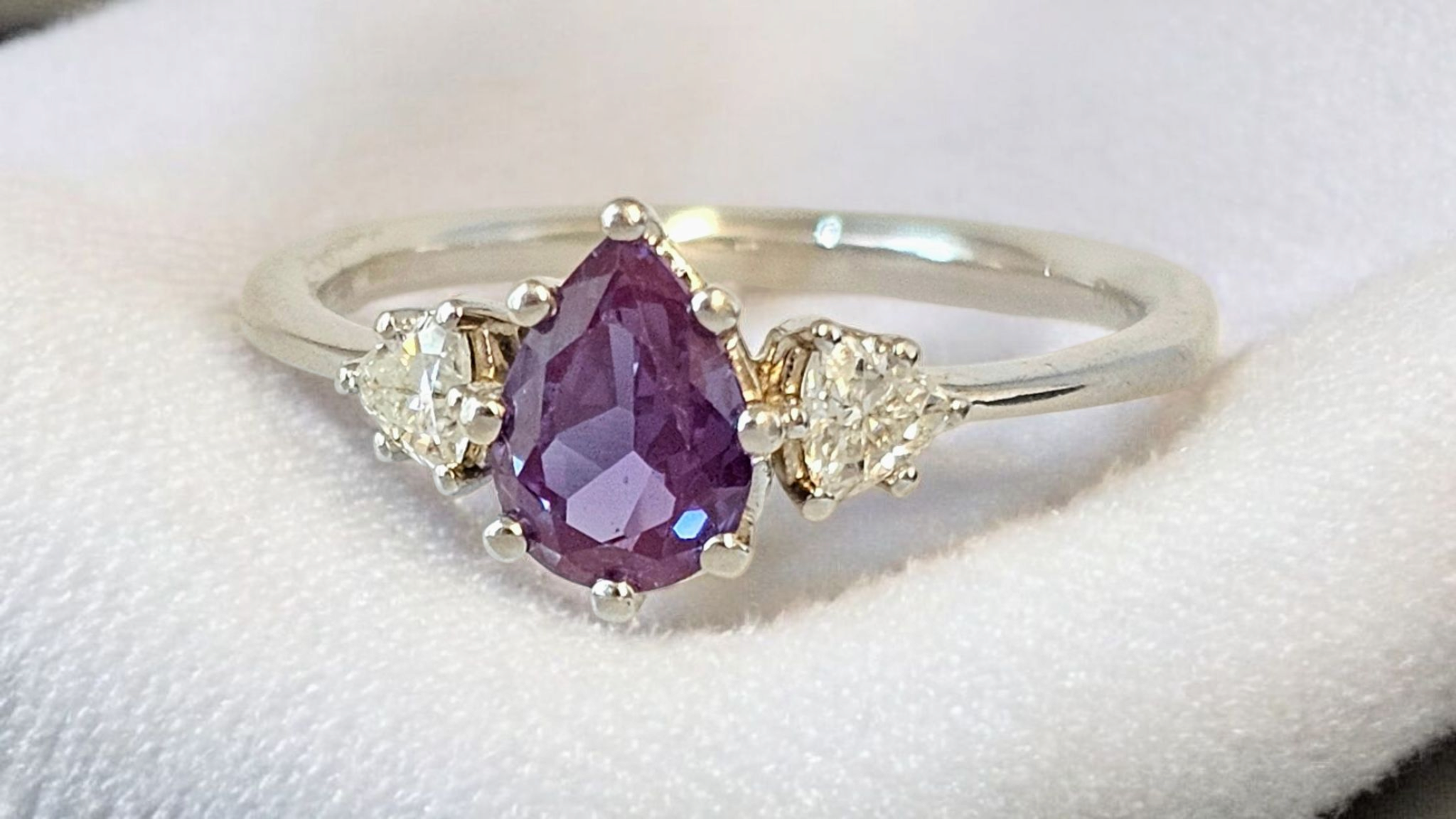 Bespoke Lab Created Alexandrite And Diamond Ring