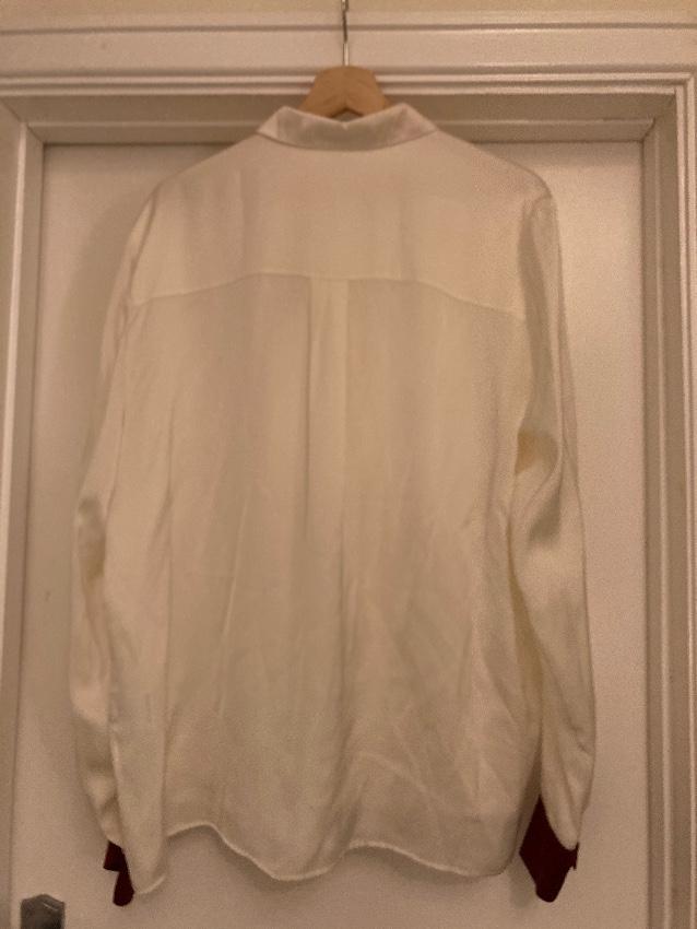 Stella McCartney Cream Blouse with Wine Contrast Cuff