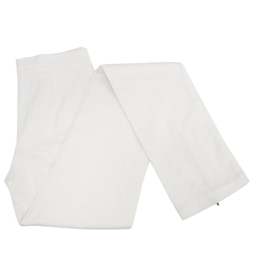 Osman Cream Skinny Trousers With Ankle Zips