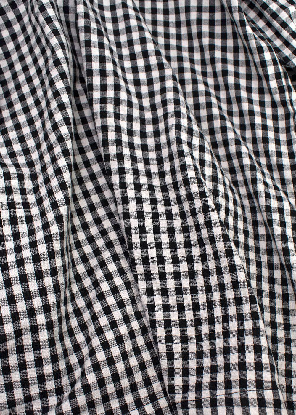 Batsheva Black and White Gingham Scalloped Collar Top