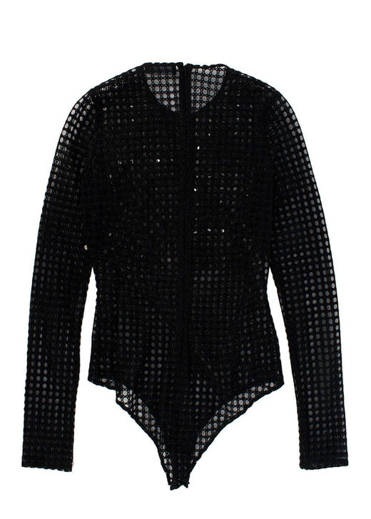 David Koma Black Crystal Embellished Bodysuit