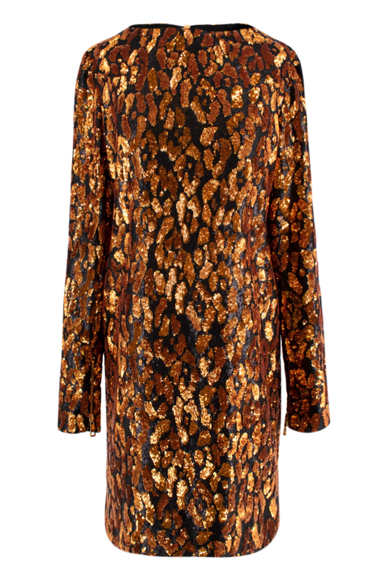 Balmain sequin bronze  & gold mini dress