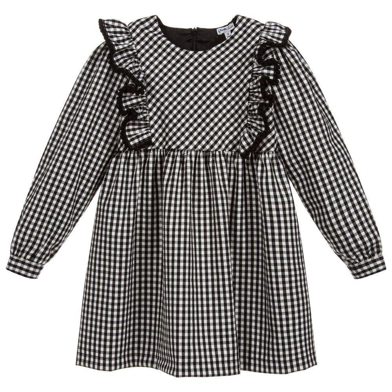 Piccola Ludo Kids 12Y Ruffle Checked Dress