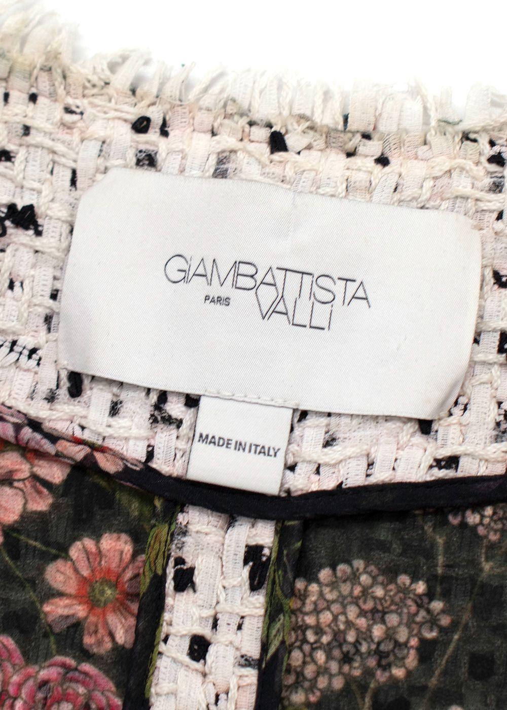 Giambattista Valli Black and White Lightweight Tweed Coat