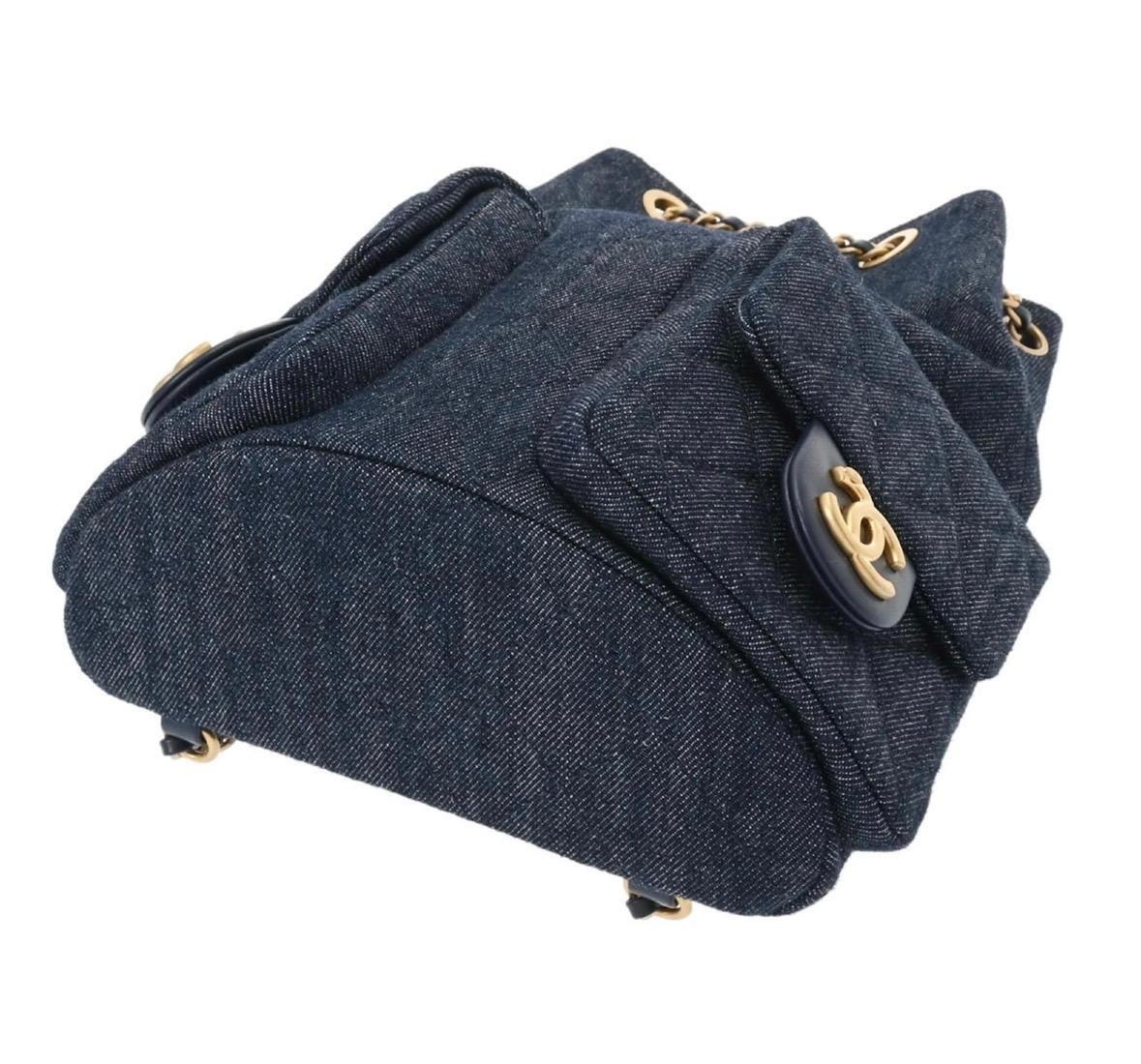 Chanel Blue Denim Backpack