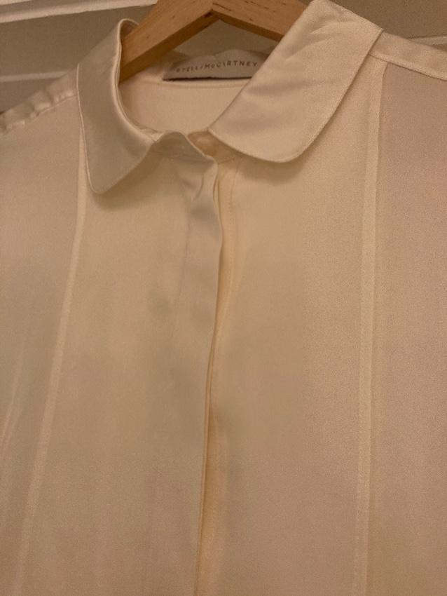 Stella McCartney Cream Blouse with Wine Contrast Cuff