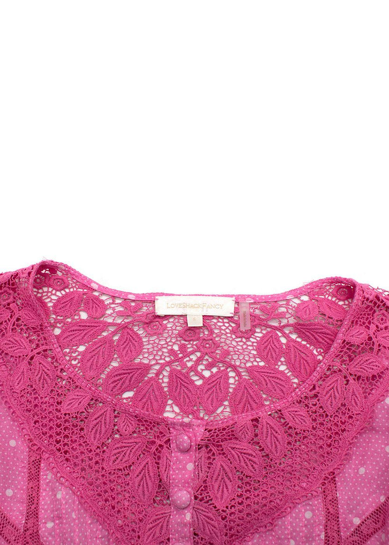 Love Shack Fancy Pink Jaislyn Mini Dress