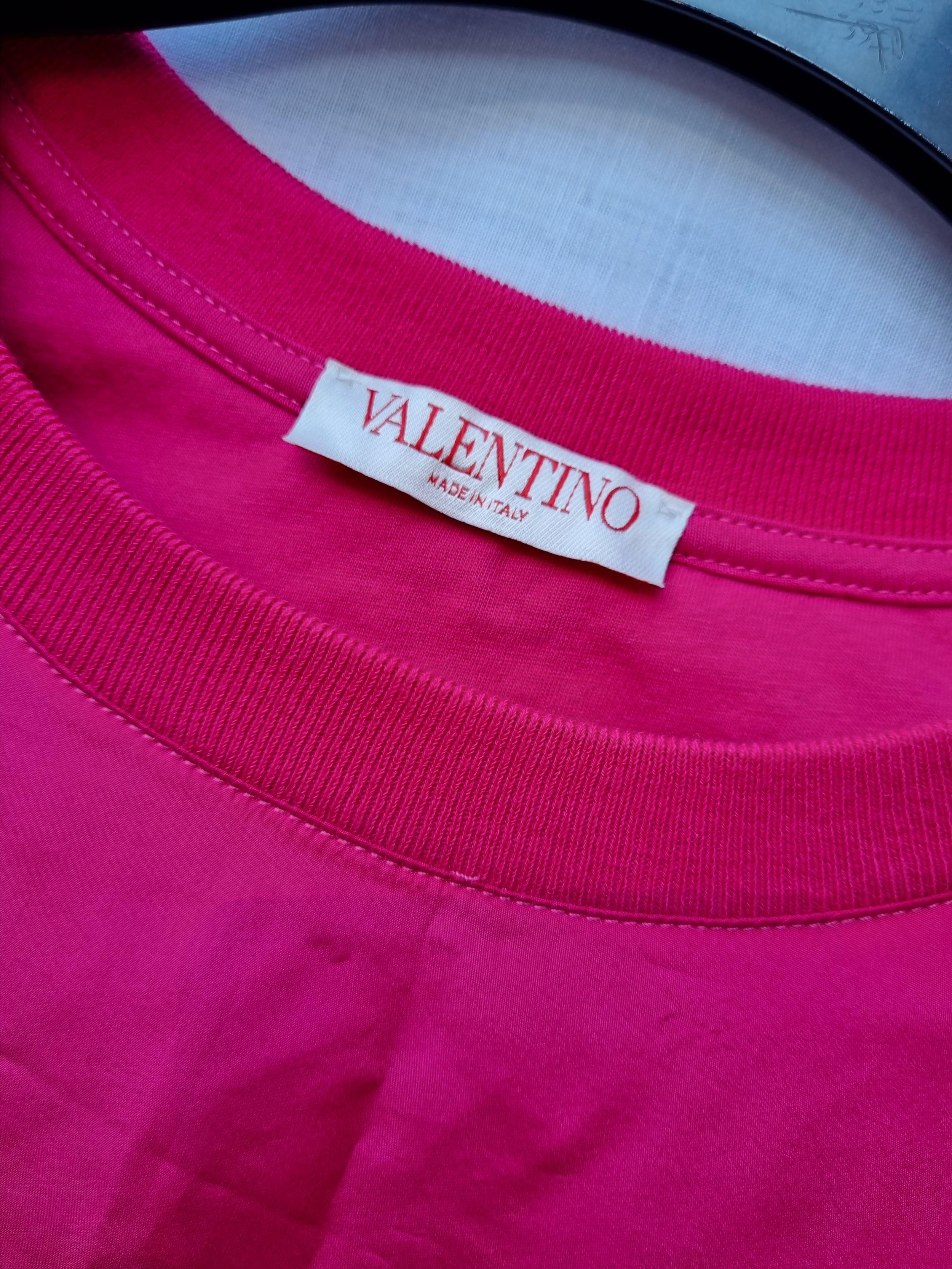 Hot pink cotton jersey T-shirt