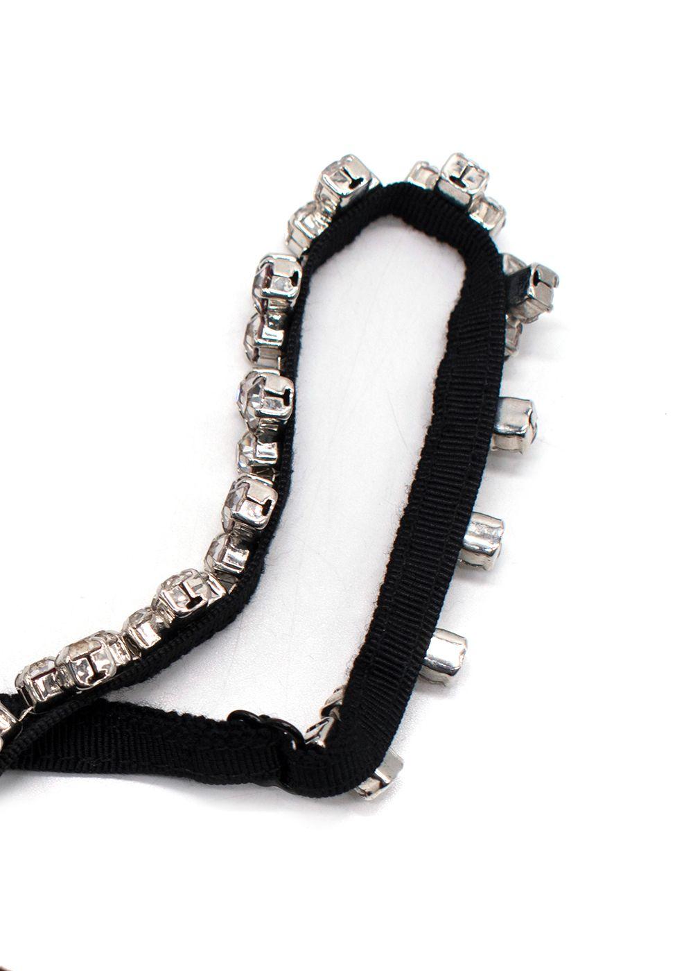 AREA Crystal Straps Black Catsuit