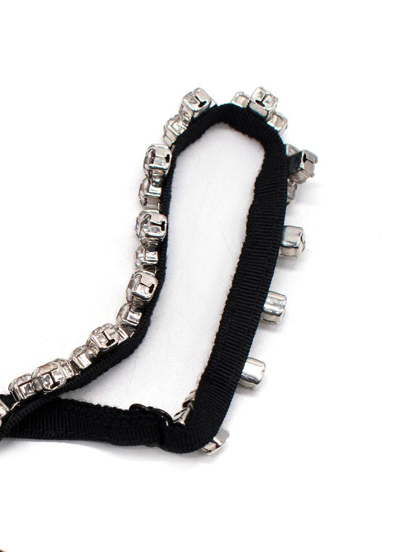 AREA Crystal Straps Black Catsuit