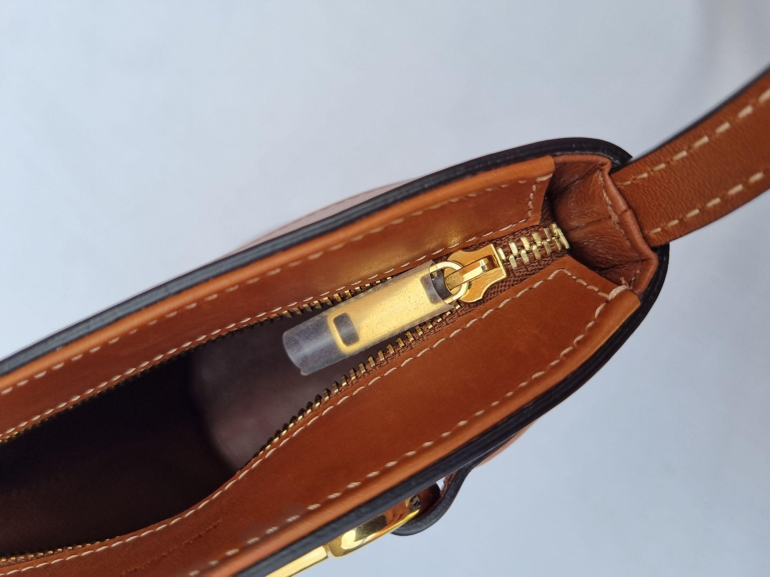 Tan Calfskin Crecy Bucket Bag