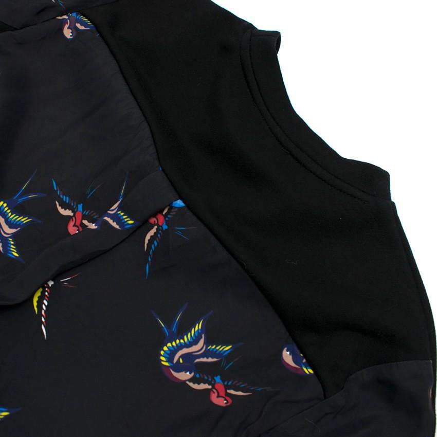 Tim Coppens Black Swallow Print High-Low Jumper
