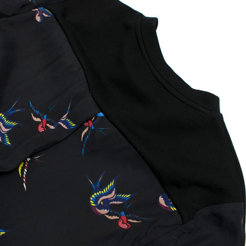 Tim Coppens Black Swallow Print High-Low Jumper