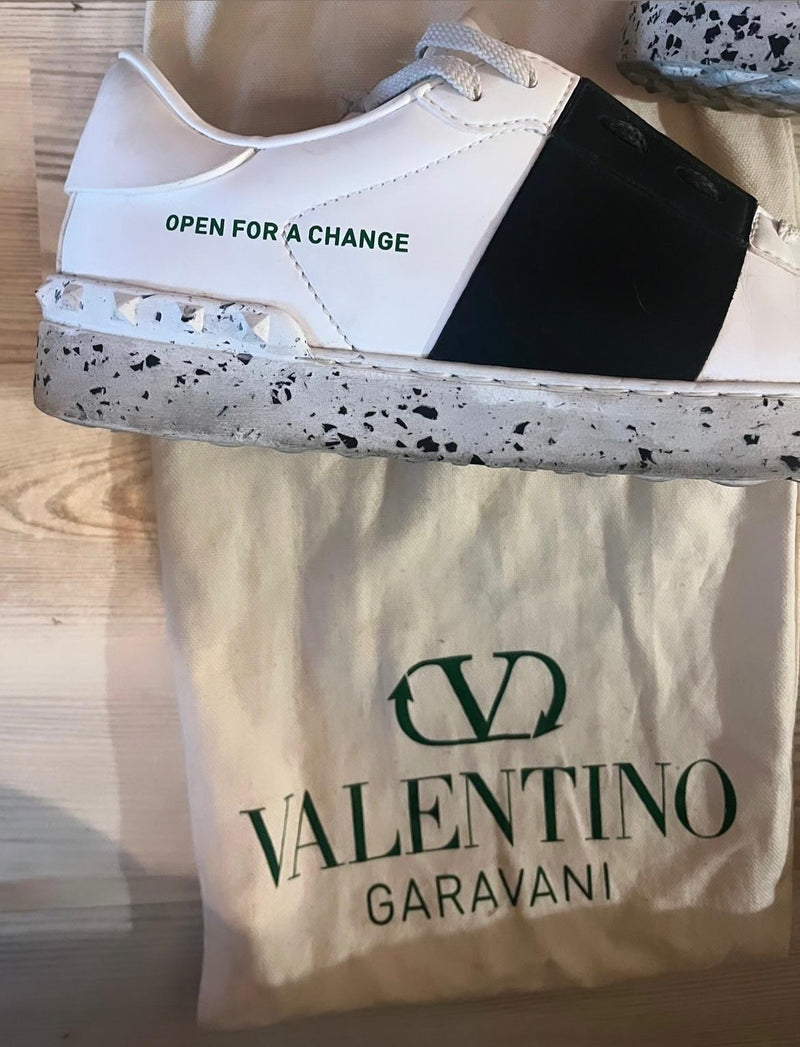 Open For A Change White Leather Sneakers