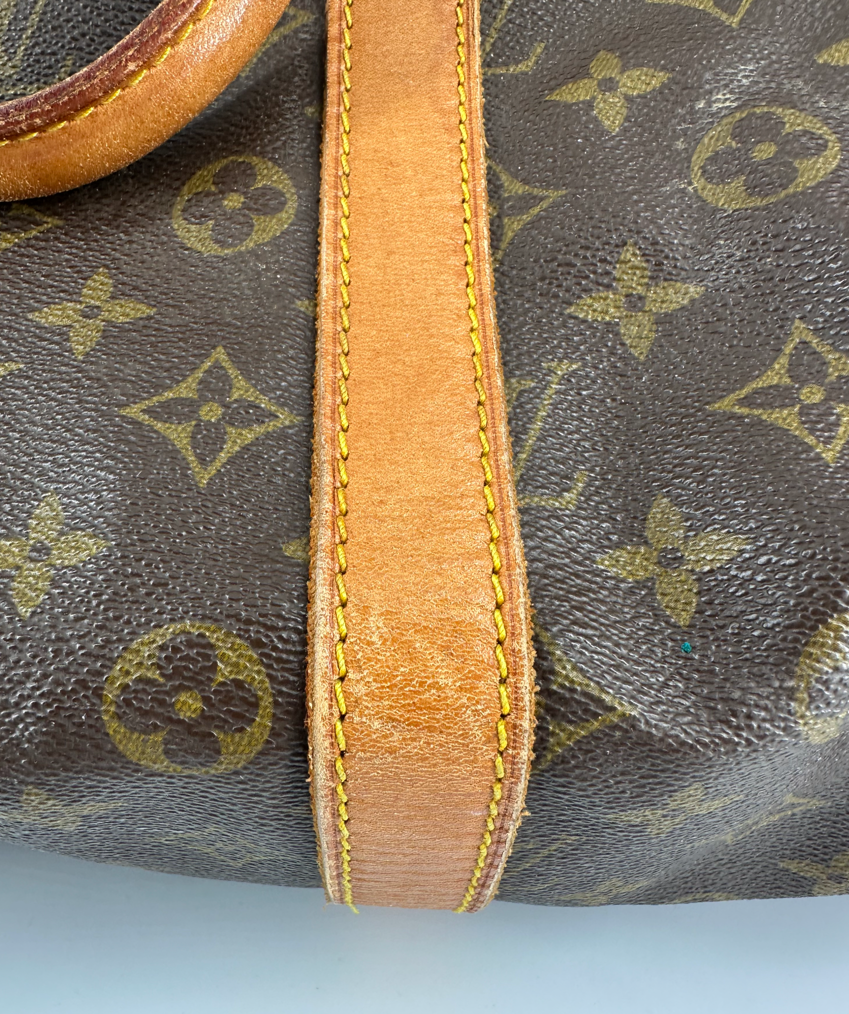 Louis Vuitton Coated Canvas Brown Keepall 55 Bag