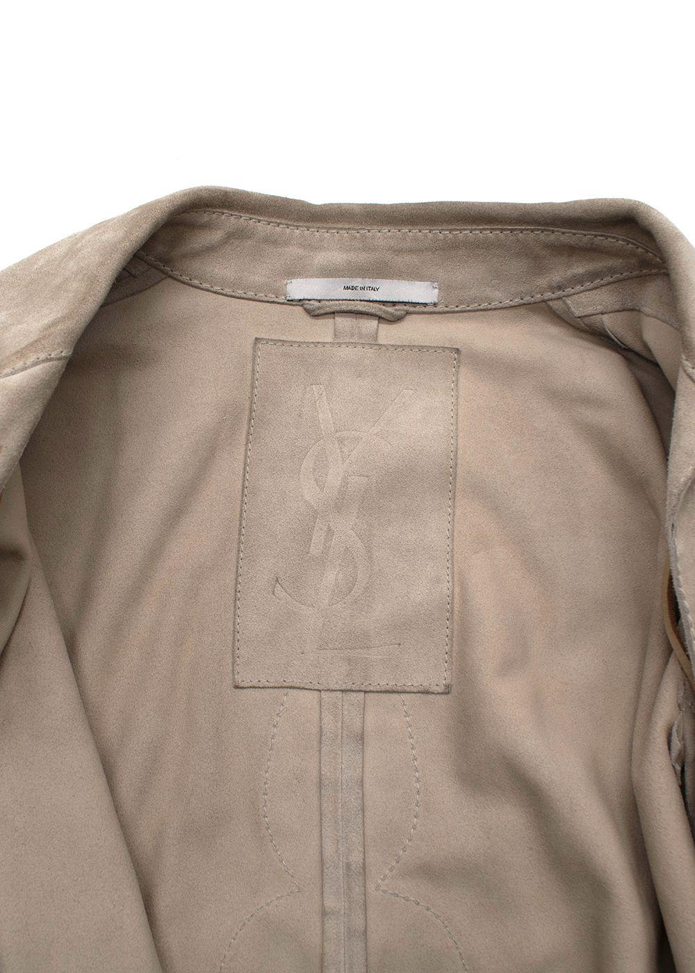 Vintage YSL Beige Suede Fringe Jacket