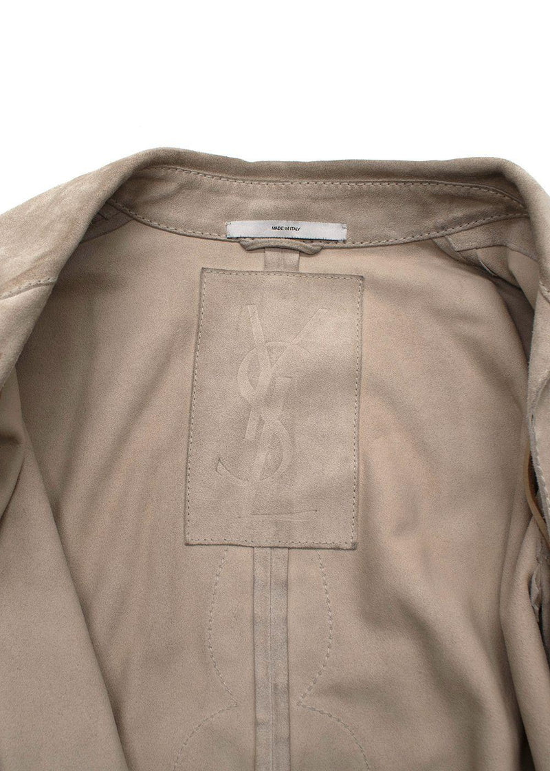 Vintage YSL Beige Suede Fringe Jacket