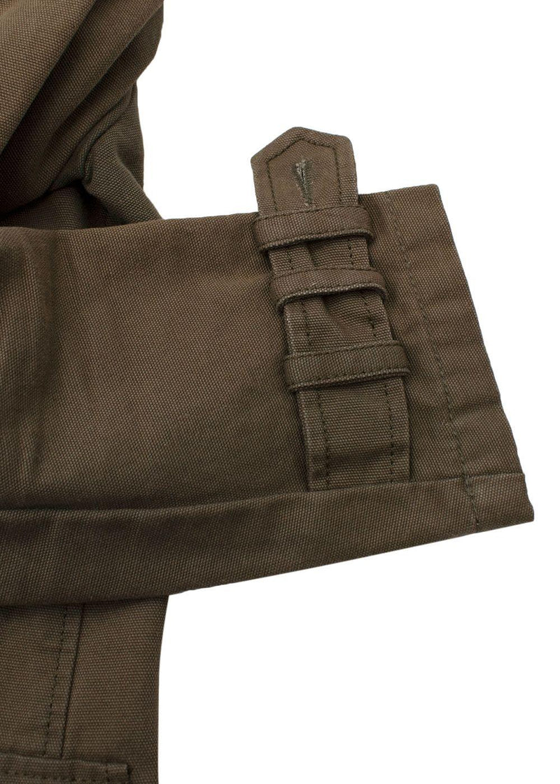 Balmain Khaki Embellished Cotton Military Jacket