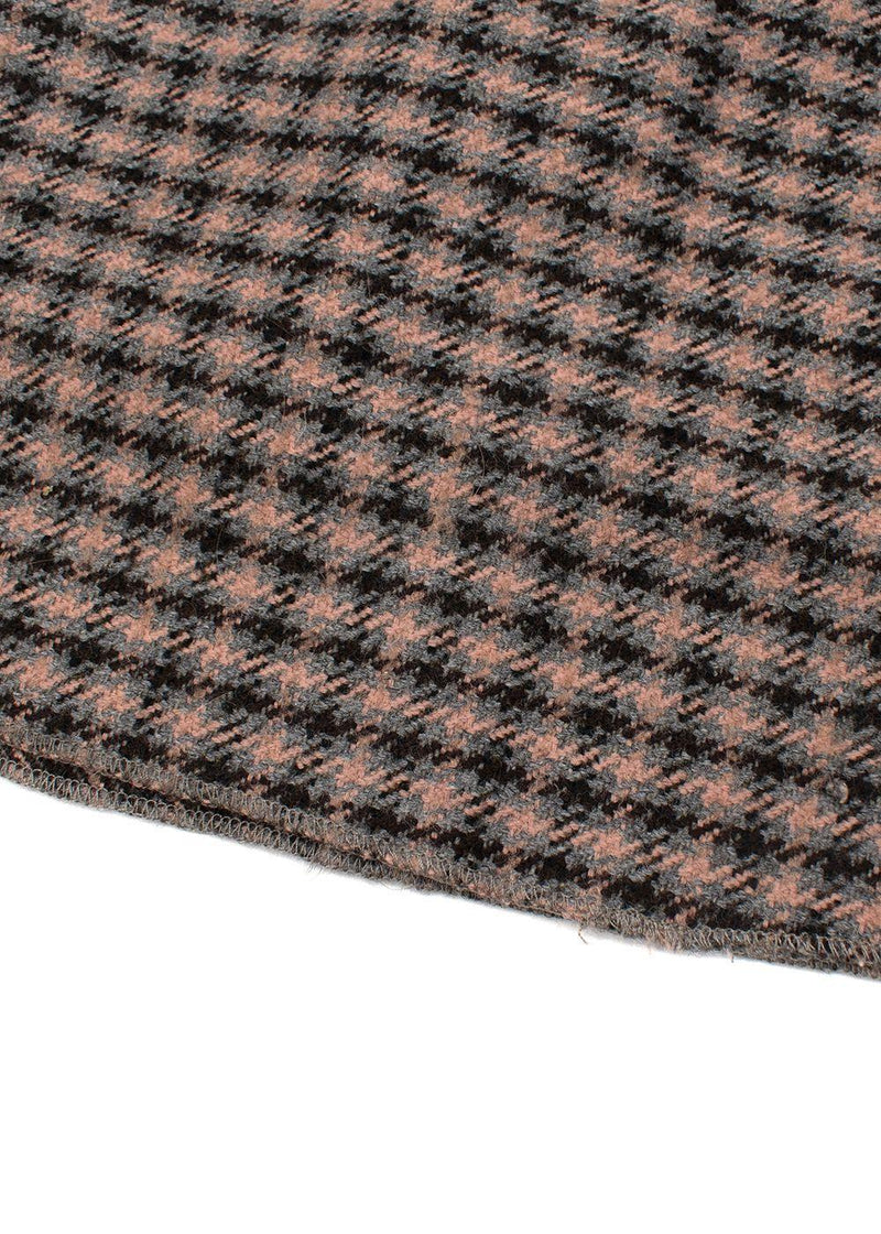 Pink Houndstooth Tweed Skirt