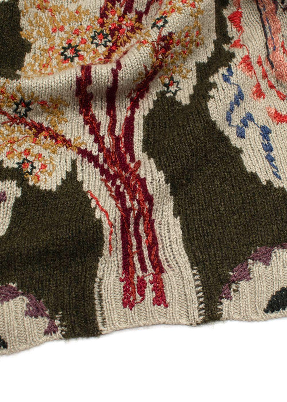 Dior Khaki Embroidered Cashmere Jumper