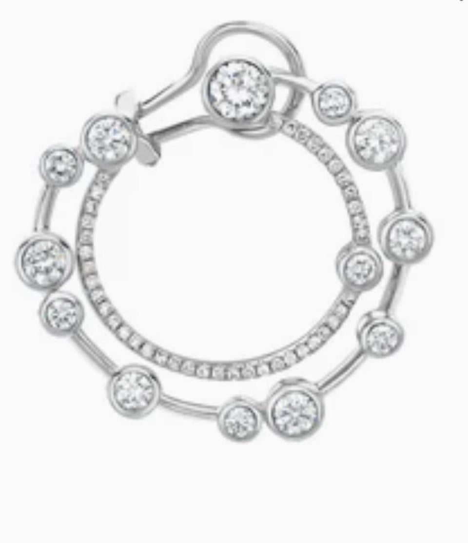 Boodles Waterfall Large Diamond Platinum Hoop Earrings