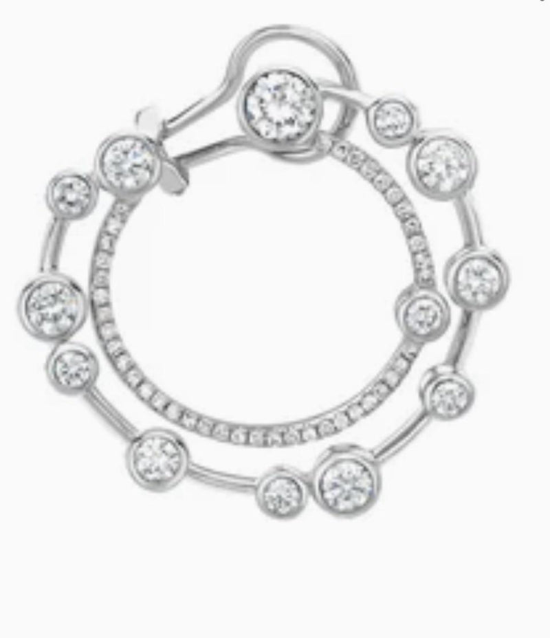 Boodles Waterfall Large Diamond Platinum Hoop Earrings