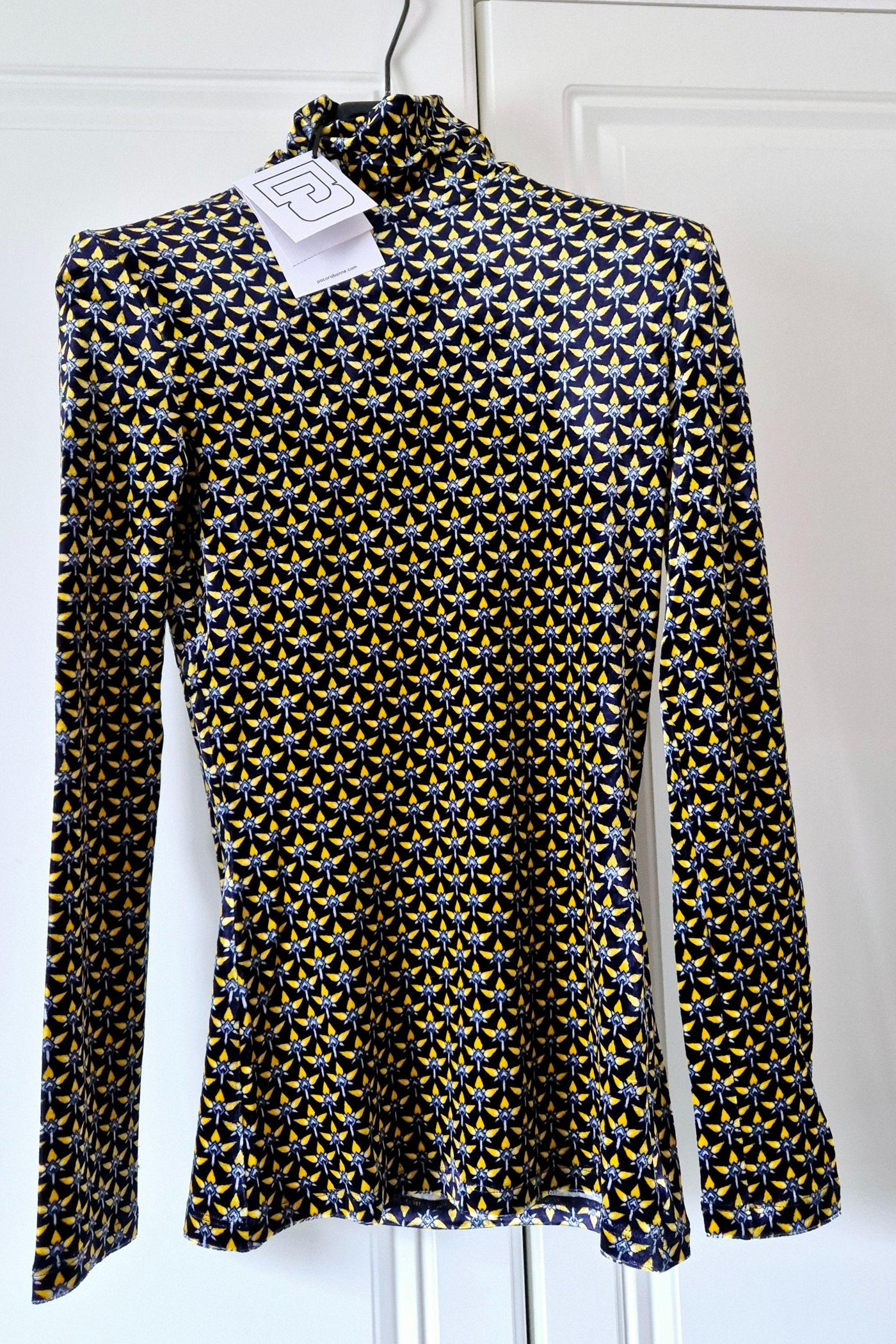 Paco Rabanne Printed Velvet Top