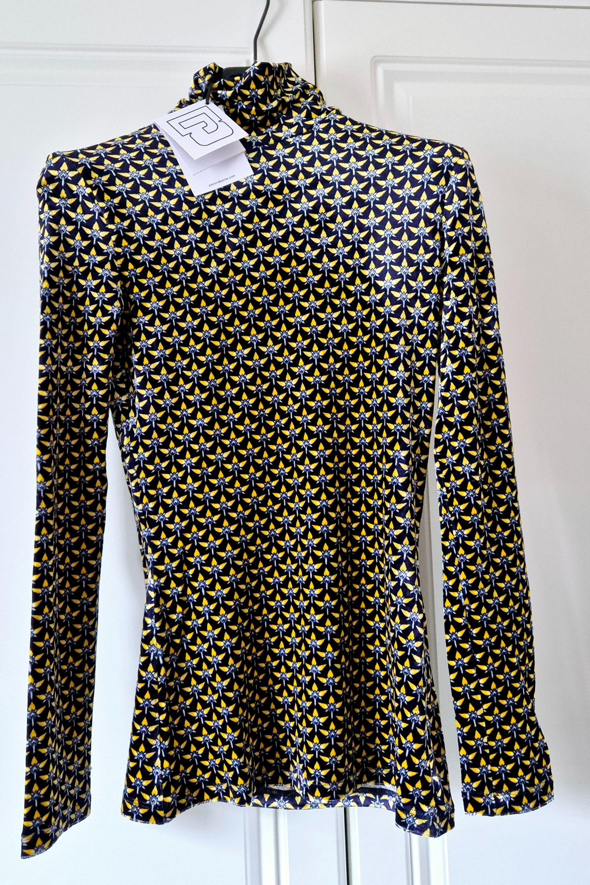 Paco Rabanne Printed Velvet Top