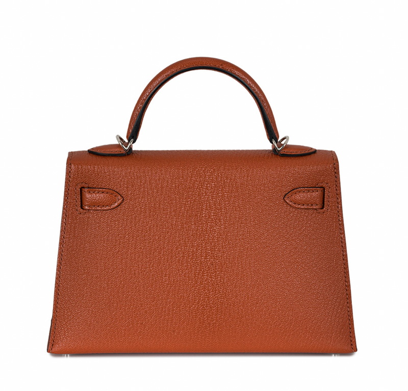 Hermès Cuivre Chèvre Mysore Leather Mini Kelly with Palladium Hardware