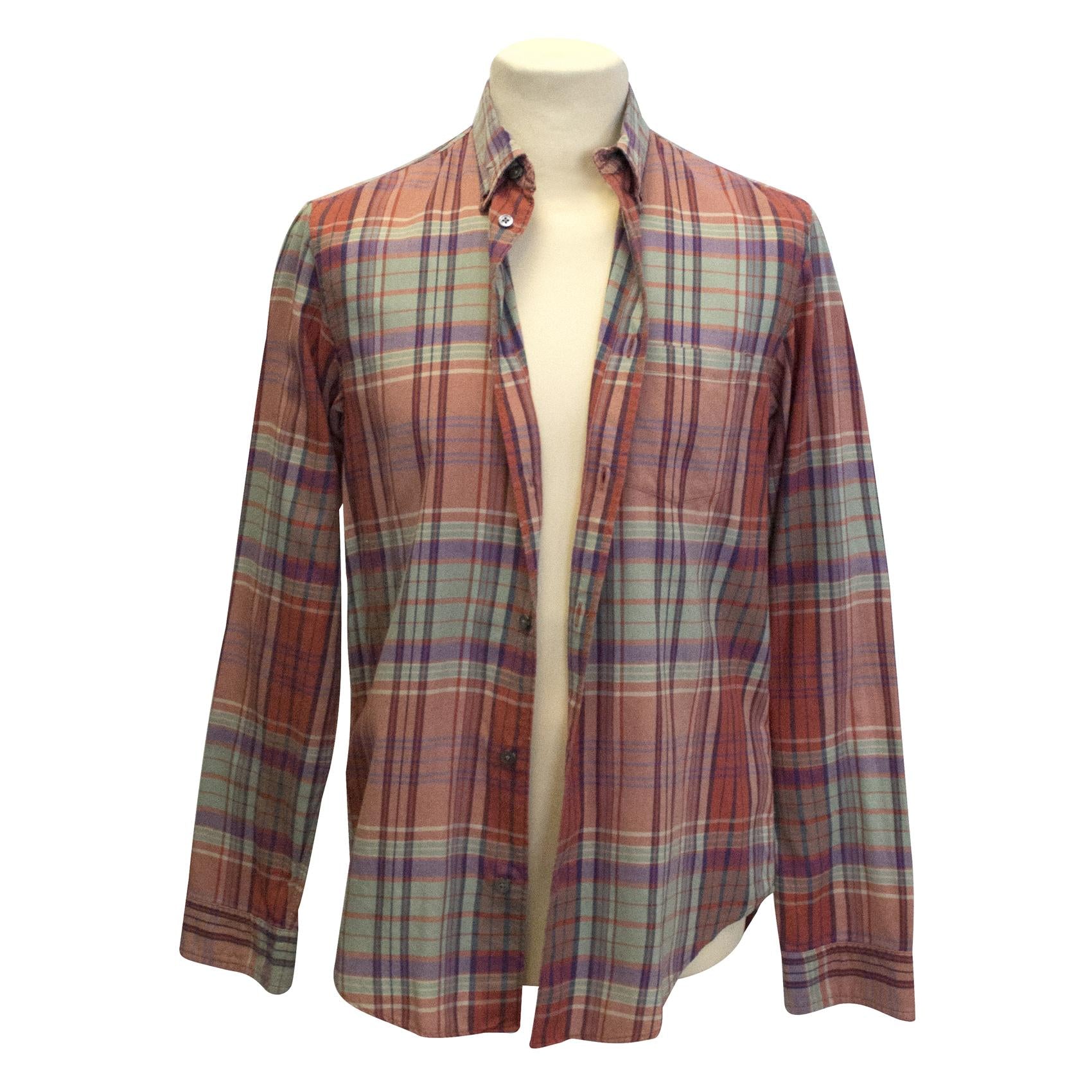 Marc Jacobs salmon plaid shirt