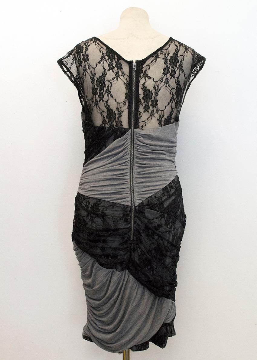 Tracy Reese Grey Jersey Dress with Black Lace