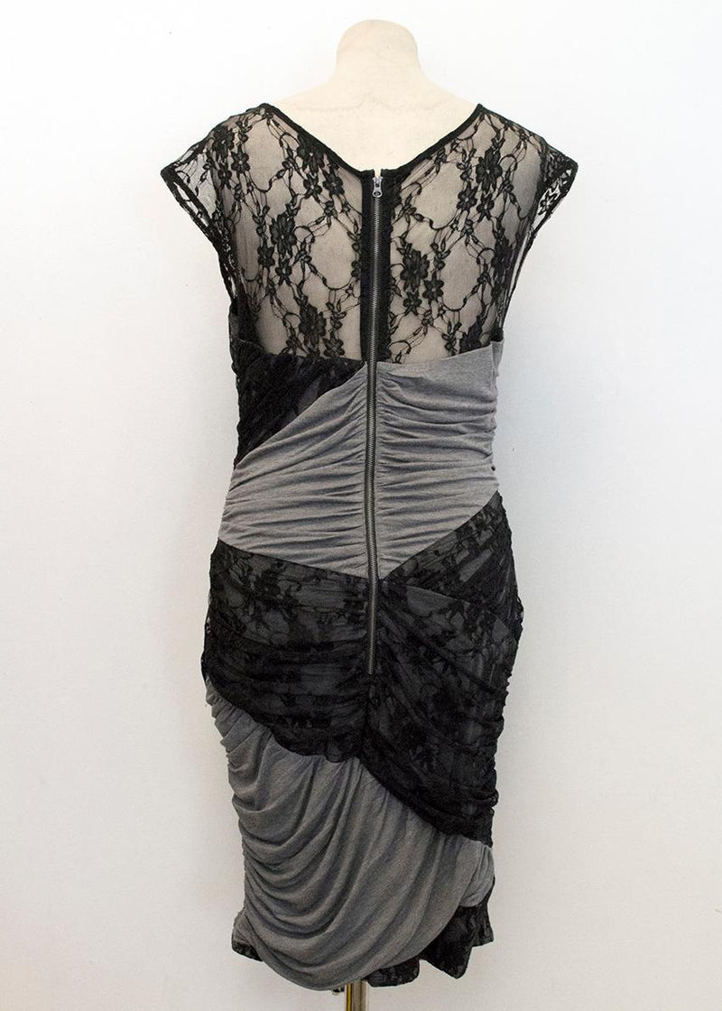 Tracy Reese Grey Jersey Dress with Black Lace