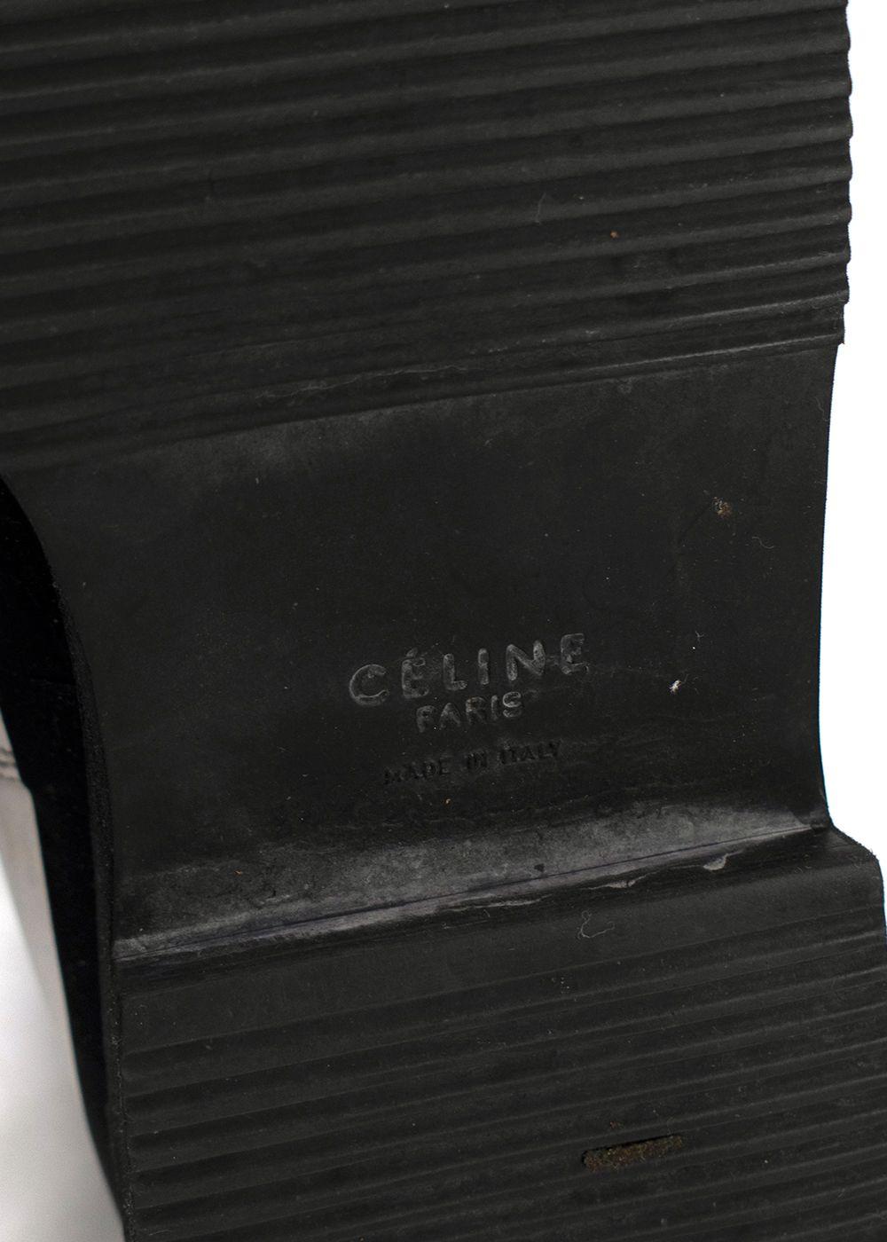 Celine White & Black Chelsea Ankle Boots