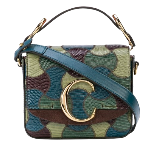 Chloe Green Lizard Embossed C Bag