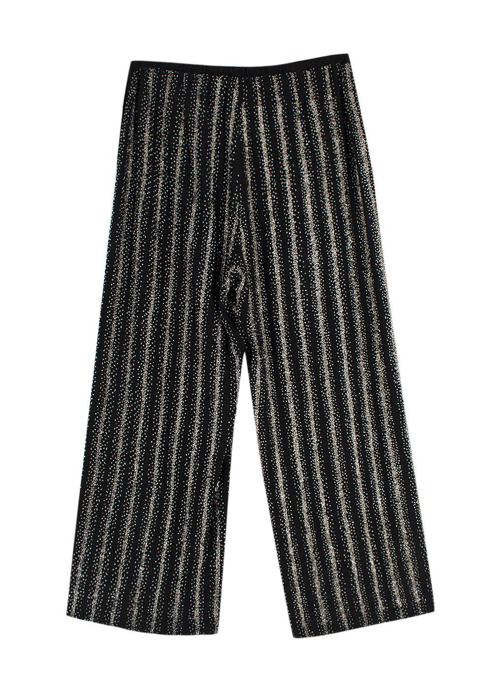 Dries Van Noten Black Silk Sequin Embellished Trousers