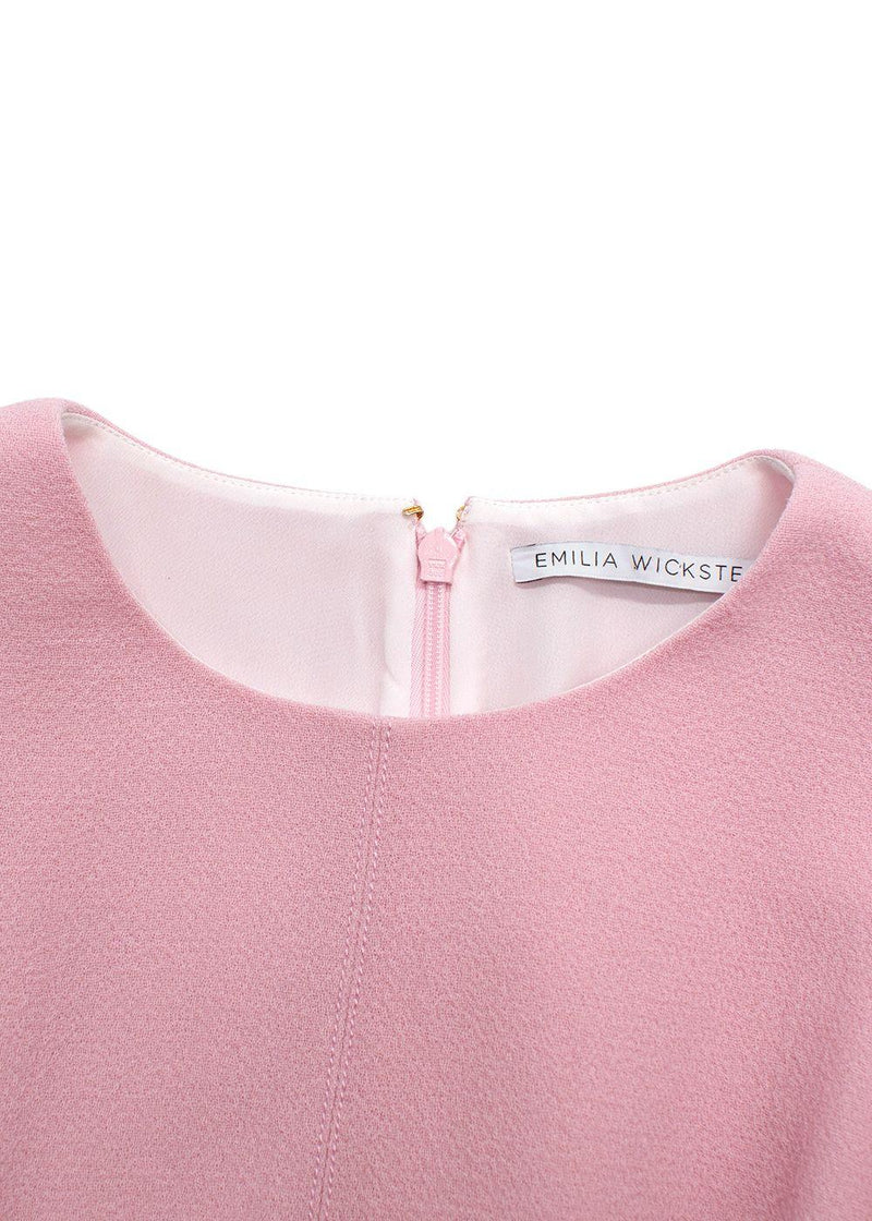 Emilia Wickstead Pink Long Sleeve Midi Dress