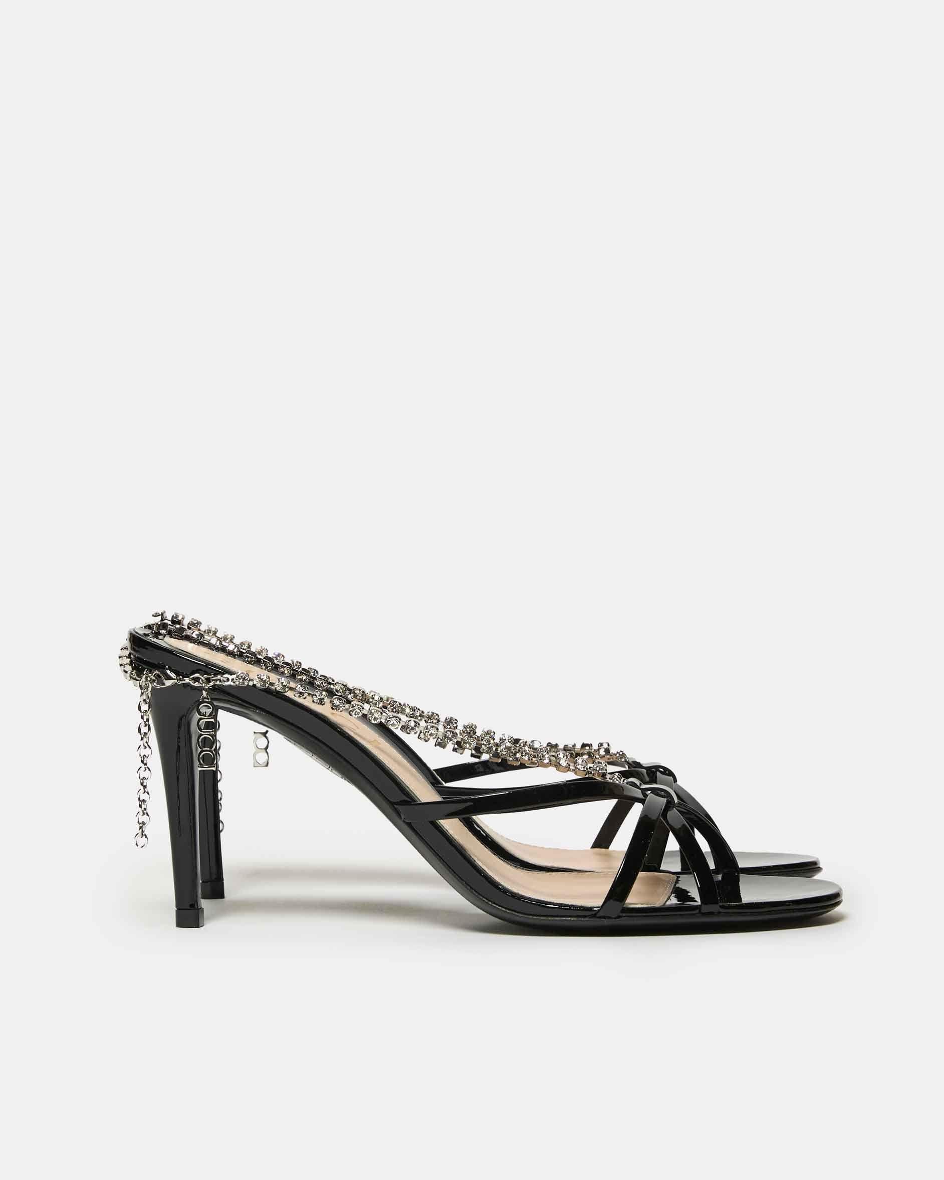 Gucci Patent And Crystal Sandals