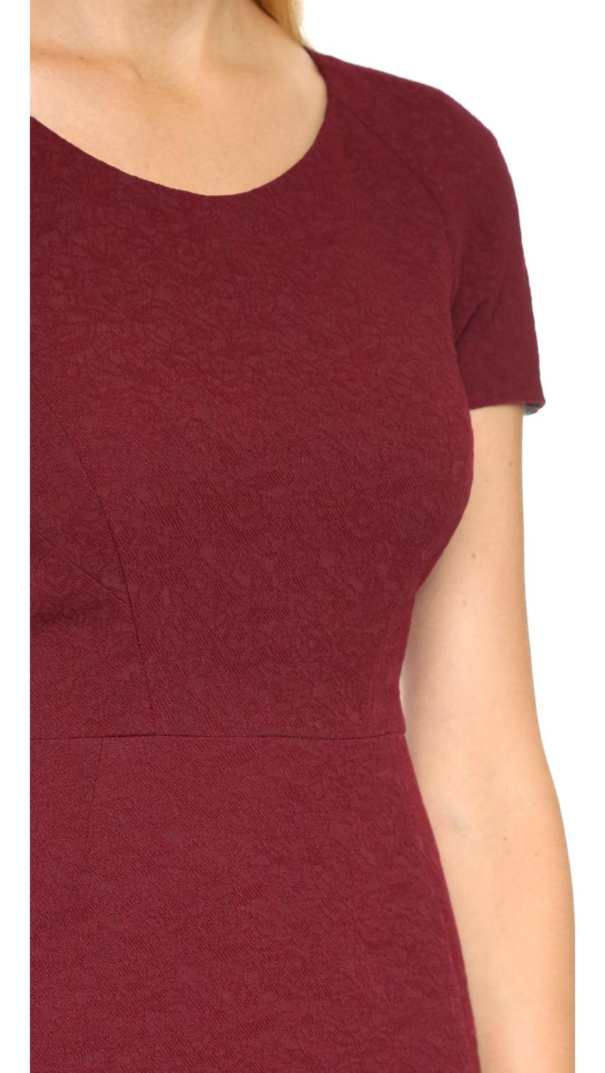 THE KOOPLES Burgundy Brocade Shift Dress