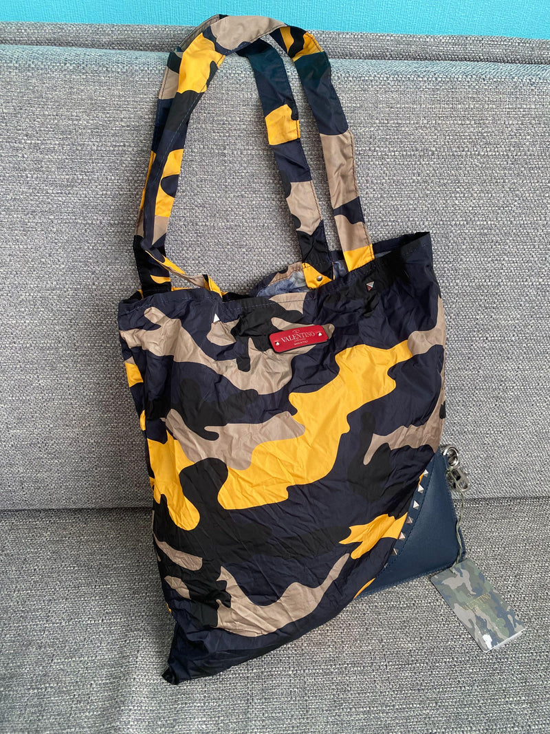 Rockstud Triangle Foldable Panel Tote Bag