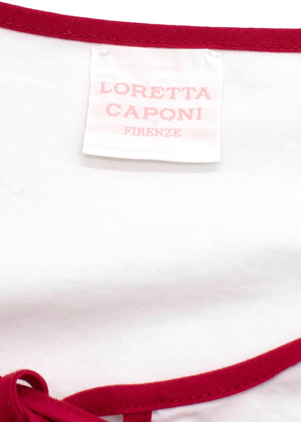 Loretta Caponi Embroidered Cotton Dress