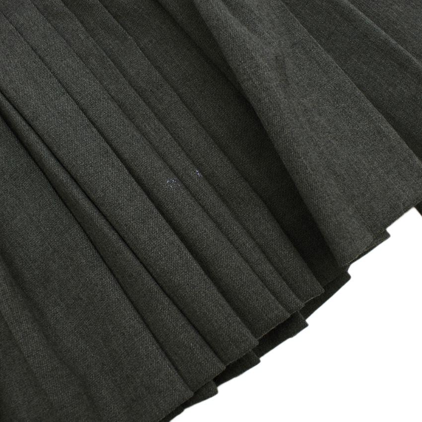 Bonpoint Grey Wool Blend Pleated Skirt