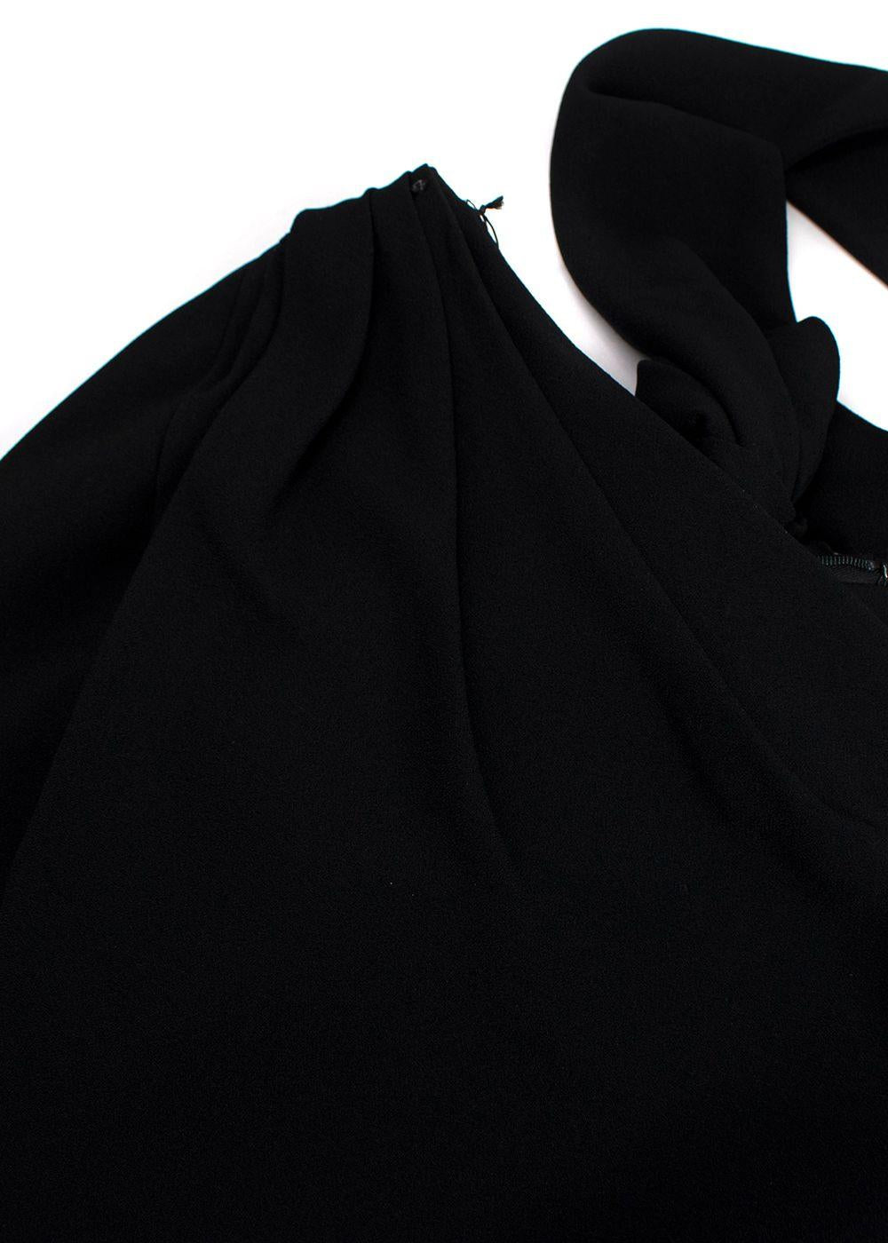 Saint Laurent Black Asymmetric Draped Mini Skirt