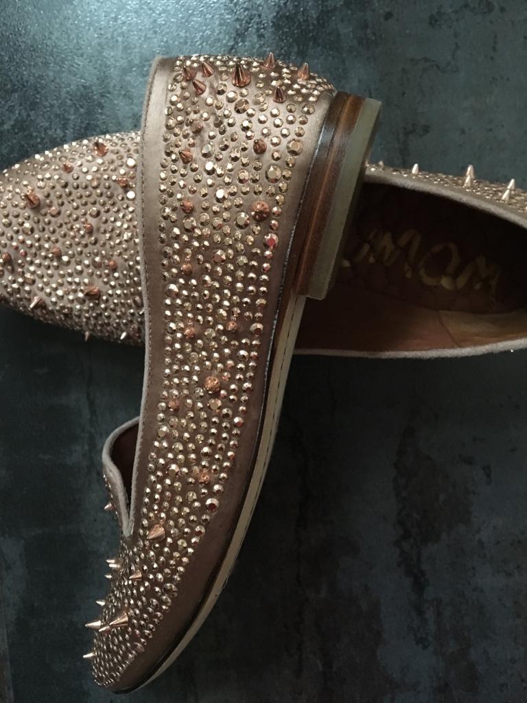 Sam Elderman Spiked Satin Flats