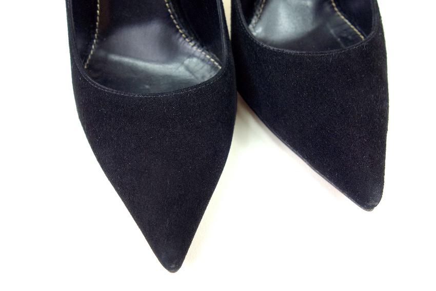 Sergio Rossi Black Suede & Leather Pumps
