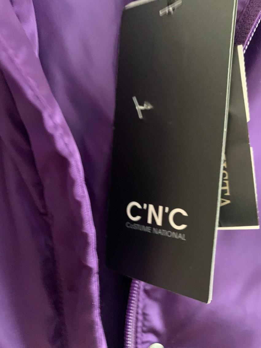 NEW Costume National CNC Purple Satin Hooded Bomber