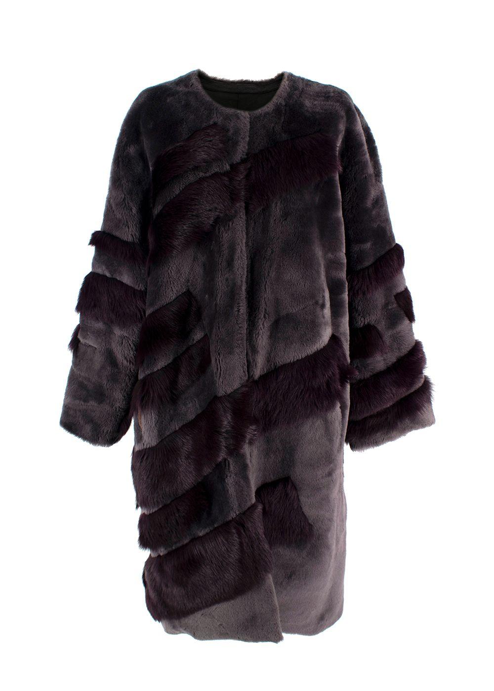 Liska Purple Reversible Lambskin / Fur Coat