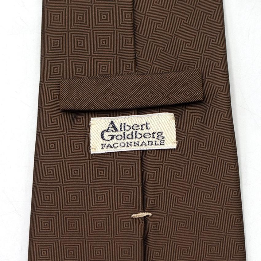 Albert Goldberg Brown Silk Sheen Tie