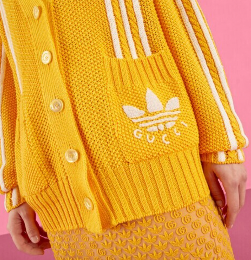 Gucci x Adidas Yellow Knit Cardigan