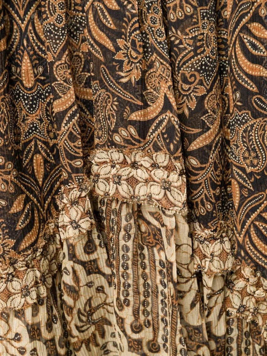 Zimmermann brown printed silk-georgette midi dress